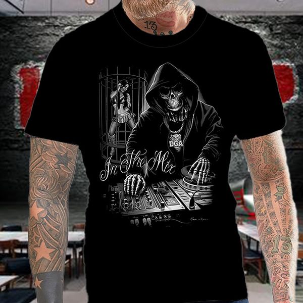 

printed t-shirt summer new black neck large casual loose men's t-shirt, White;black