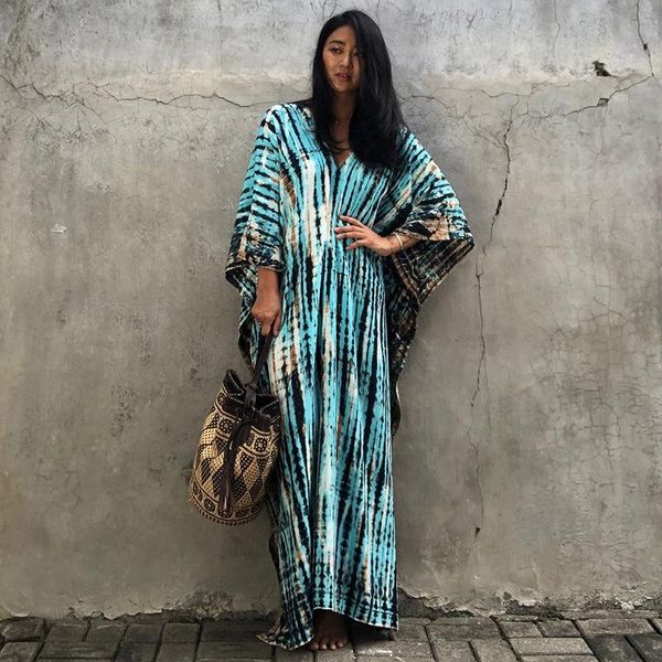 

bohemian printed women beach dress bathing suit cover up summer tunic for woman beachwear robe women's swimwear, White;black