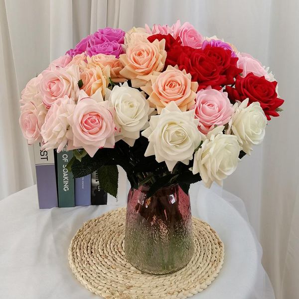 

decorative flowers & wreaths 1pc 42cm silk rose artificial flower bouquet widdding decor plantas artificiales peony fake home valentine'