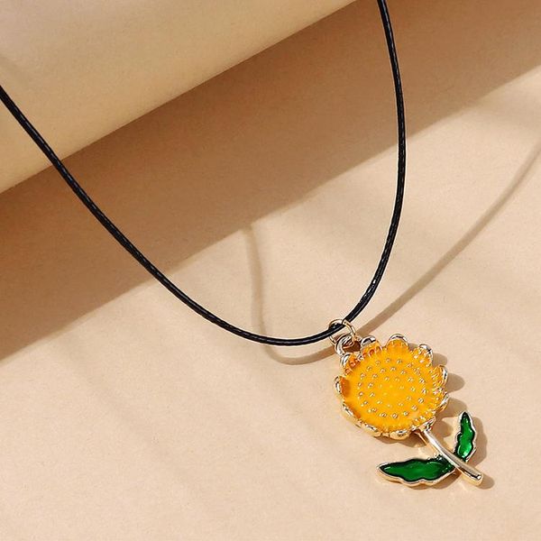 

pendant necklaces fashion retro geometric collar double chains leather simple choker heart necklace gift for women men 145637, Silver