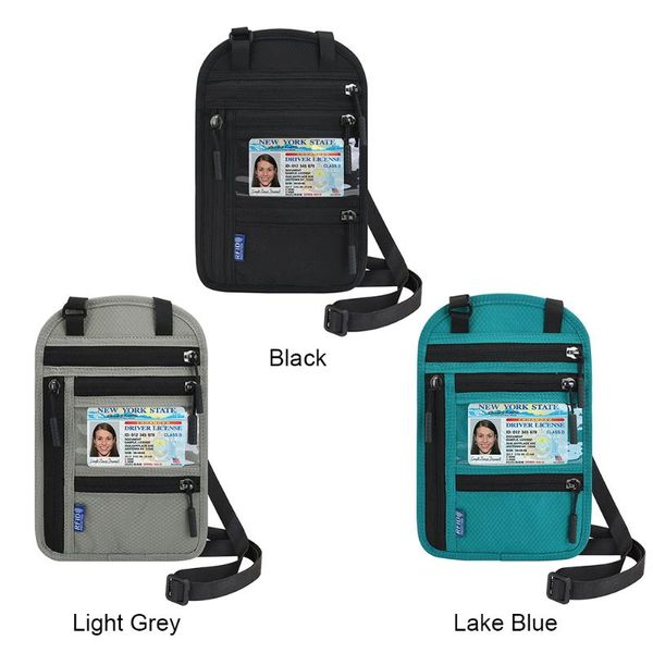 

outdoor bags travel passport holder rfid id organizer shoulder neck pouch running bag
