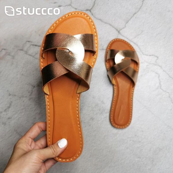 

slides women summer slippers outdoor beach shoes fashion brand slip-on woman female leather sandals, Black