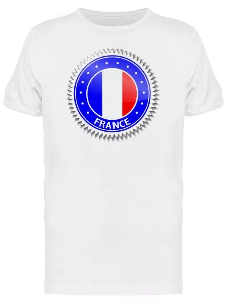 

france flag sticker men's tee -image by shutterstock, White;black