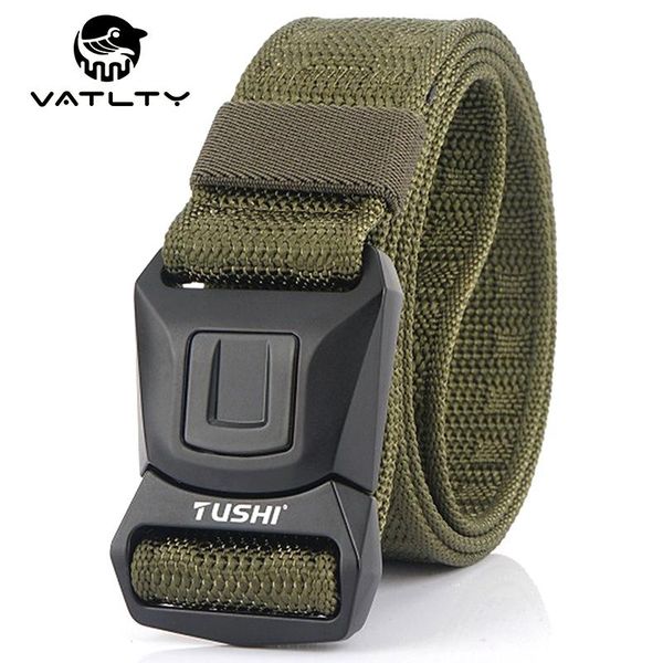 

belts vatlty 2021 military tactical belt 1200d strong soft real nylon outdoor sports hiking rust-proof metal buckle, Black;brown