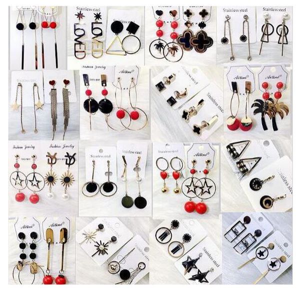 

wholesale 10pairs/lot mix style colors fashion stud earring for diy jewelry craft gift ea23 ship, Golden;silver