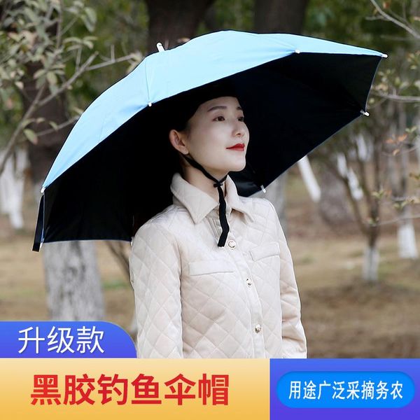 

umbrellas umbrella cap head-mounted sun-proof fishing large tea picking bamboo hat cloak helmet