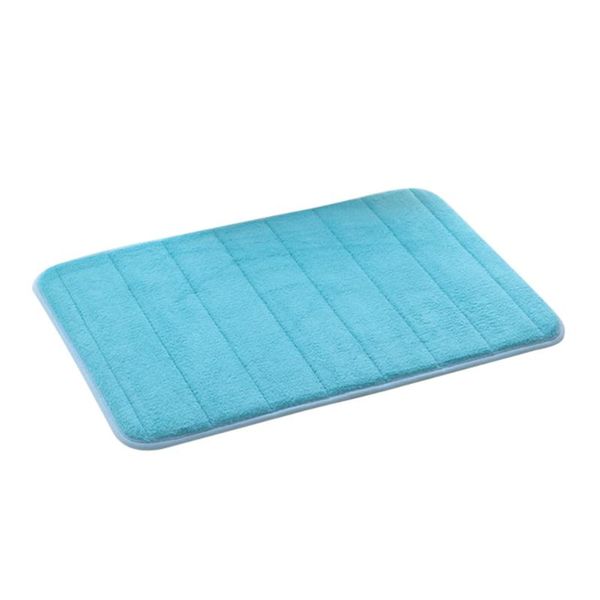

thickened coral bath mat non-slip floor rugs carpets memory bathmat 40x60cm (lake blue) mats