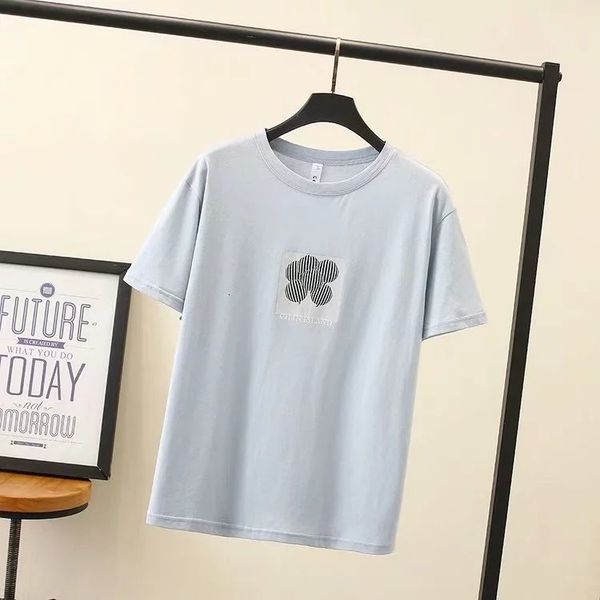 

tee european and american summer high-quality classic leisure short-sleeved women's soft t-shirt, White