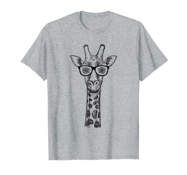 

giraffe tshirt with sunglasses, White;black