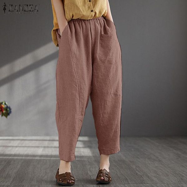 

women's pants & capris casual solid maxi autumn winter fashion harem women elegant cotton work ol trouser pockets patchwork, Black;white