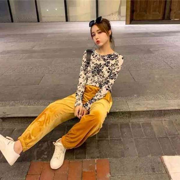 

pants women's & capris 3d embossed velvet leg pants baggy large size slim harem fall winter casual track t8f0, Black;white