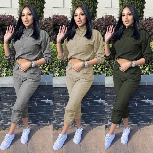 

women's two piece pants donsignet women set autumn casual suit two-piece outfits solid color super soft elastic sports fashion and, White