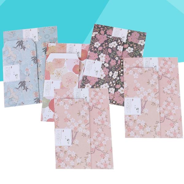 

gift wrap 45pcs/5 sets a5 flower printing envelope letter paper note writing stationery supplies (random style)