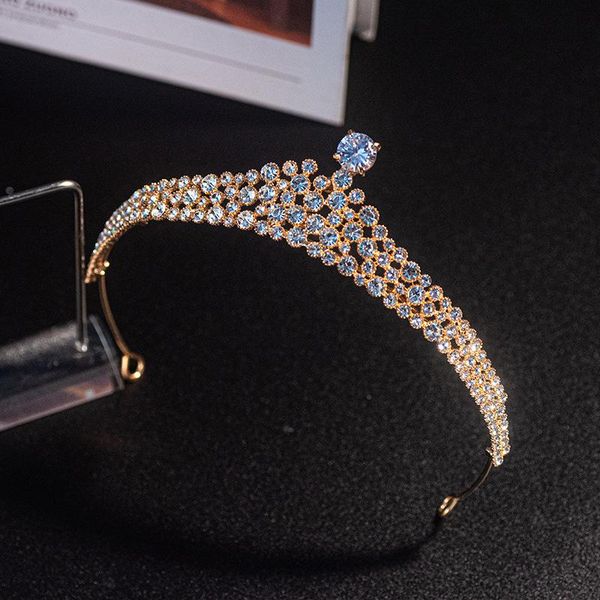

hair clips & barrettes bridal crown headwear for female wedding birthday headdress rhinestones inlaid retro golden luxury accessories ea, Golden;silver