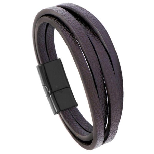 

tennis hippie fashion vintage leather 4 layer charm magnetic button retro wristbands casual bangle wrap rock punk jewelry, Golden;silver