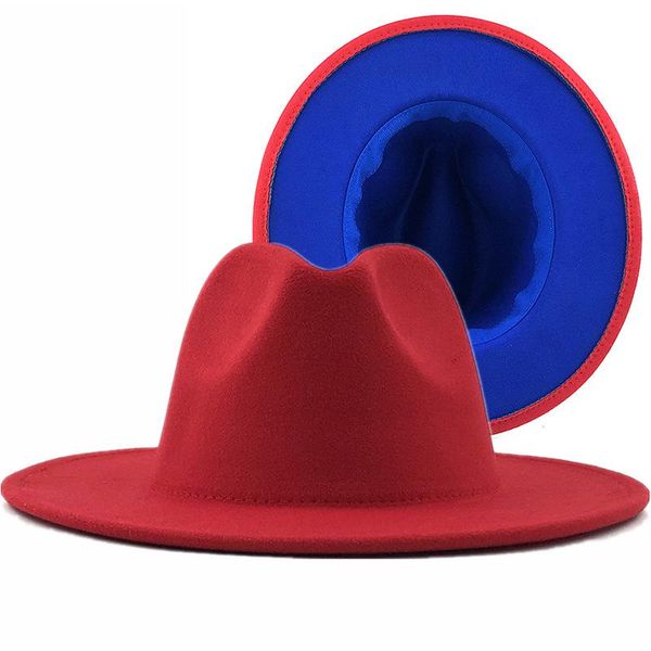 

wide brim hats two toned hat fedoras fedora cap lime green felt event fashion orange, Blue;gray