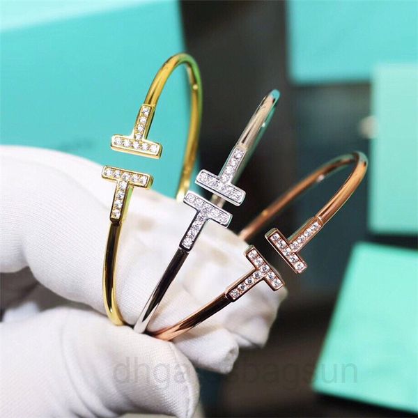 

all match diamond double t open bracelet, tiktok hand ring, and vibrato, the same family ring live jewelry., Black
