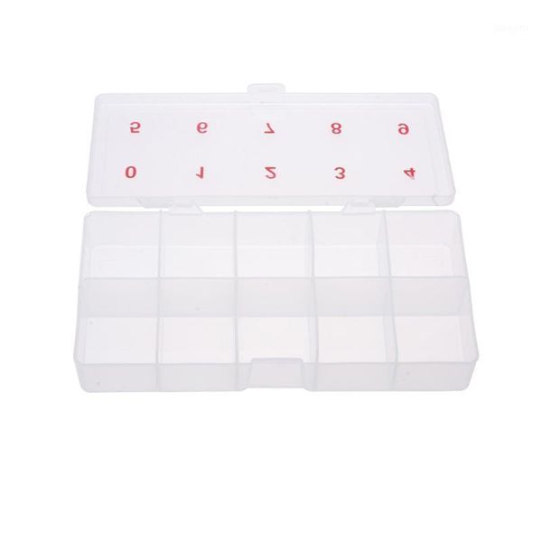 

x 5 clear plastic nail art tip cell empty storage box case tool1, Silver;gold