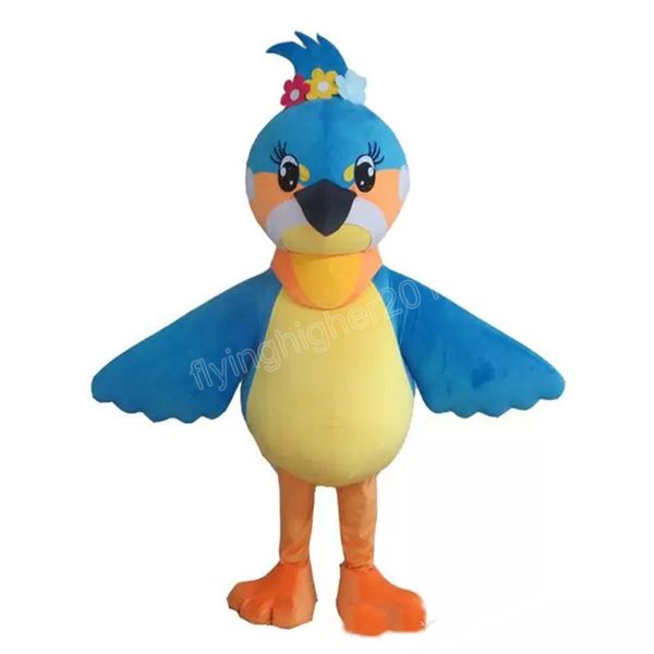 Costume da mascotte Hallowee Lovly Blue Bird Personaggio a tema anime dei cartoni animati di alta qualità Vestito unisex per adulti di carnevale Vestito da esterno per feste di compleanno di Natale