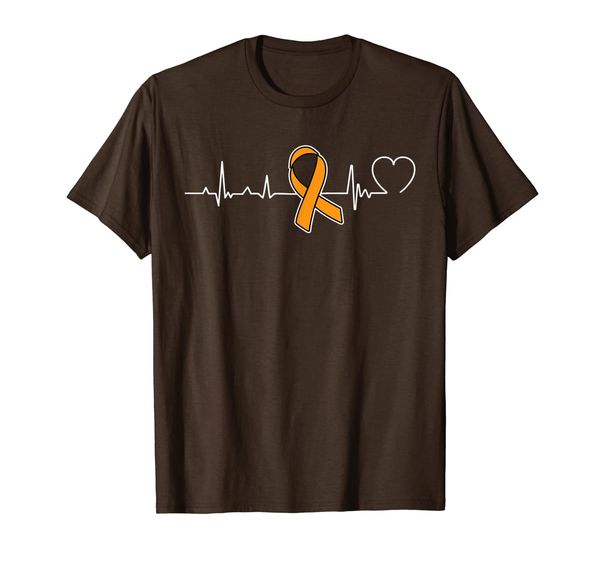 

Heartbeat Orange Ribbon Leukemia Cancer Awareness T-Shirt, Mainly pictures