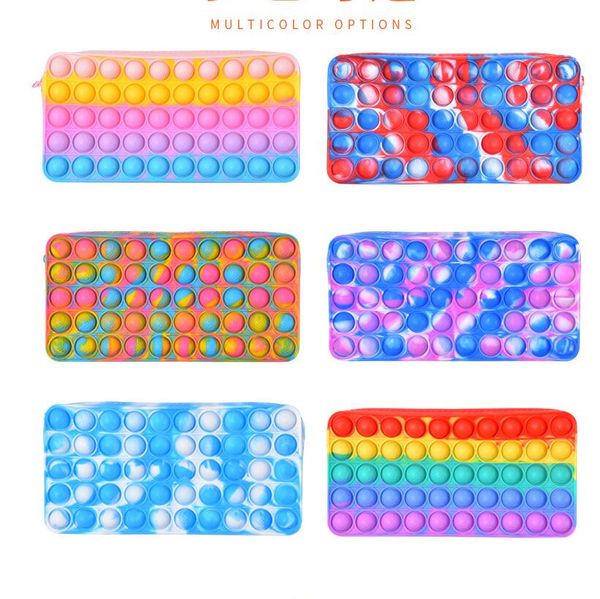 

kids anti stress pencil case party favor zipper bubble fidget toys large size hanging bag