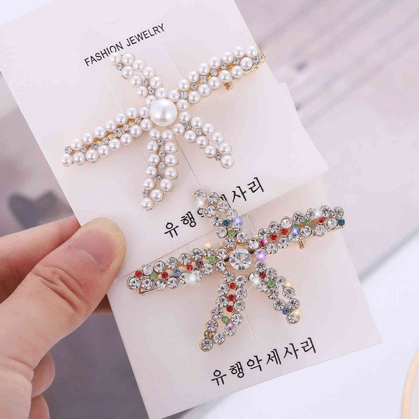 

starfish pearl hairpin ins net red girl hairpin, Golden;silver
