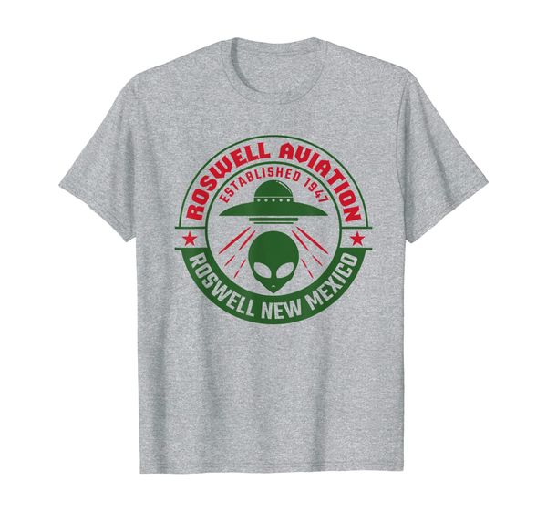 

roswell aviation established 1947 - roswell alien shirt, White;black