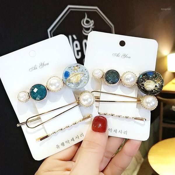 

starry hairpin simple girl bangs clip set pearl sweet ins hair accessories1