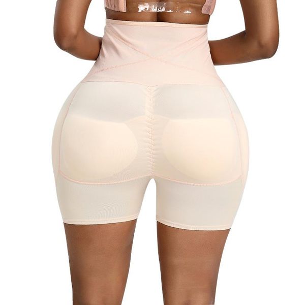 

women's shapers women high waist belly lift pants false buttock side breeches plump hips body shaping ladies boxers, Black;white