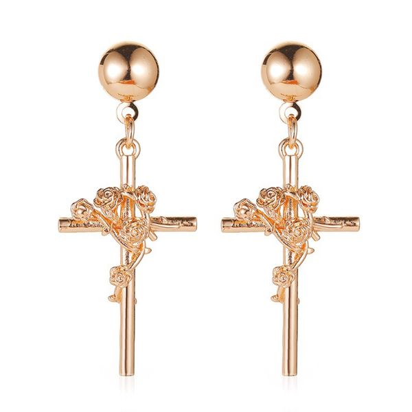 

fashion dangle earrings for women details cross upper ear cartilage exquisite earring piercing ornaments bijoux sets, Silver