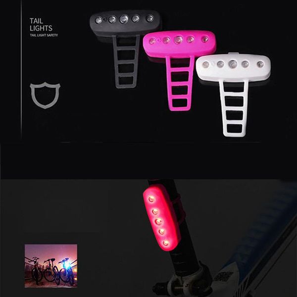 

bike lights bicycle safety light rechargeable waterproof usb silicone rear
