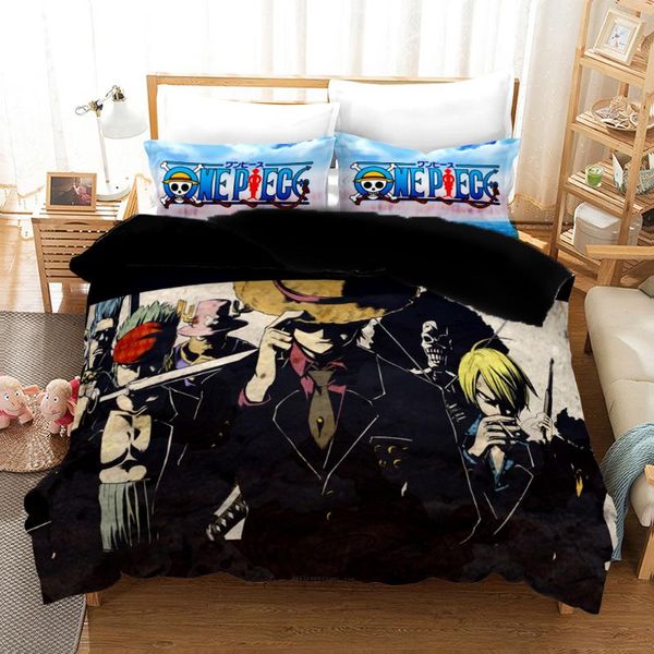 

bedding sets 3d one piece team set cartoon anime duvet cover for adults quilt king size boys child luffy zoro chopper bed linens