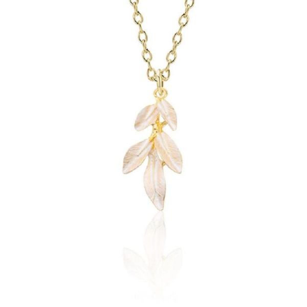 

pendant necklaces exquisite fashion simple leaf hair accessories diy alloy necklace petal gold-plated jewelry, Silver