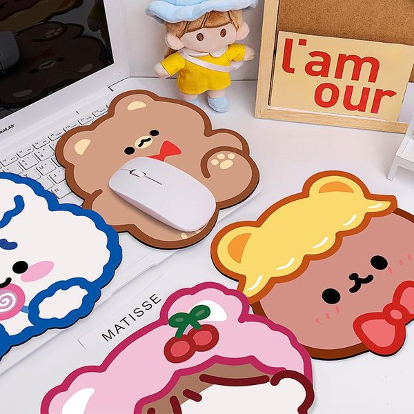 

mouse pads & wrist rests kawaii cute bear pad 20x22cm antislip desk big mat cup cartoon waterproof office home decor for girls boys