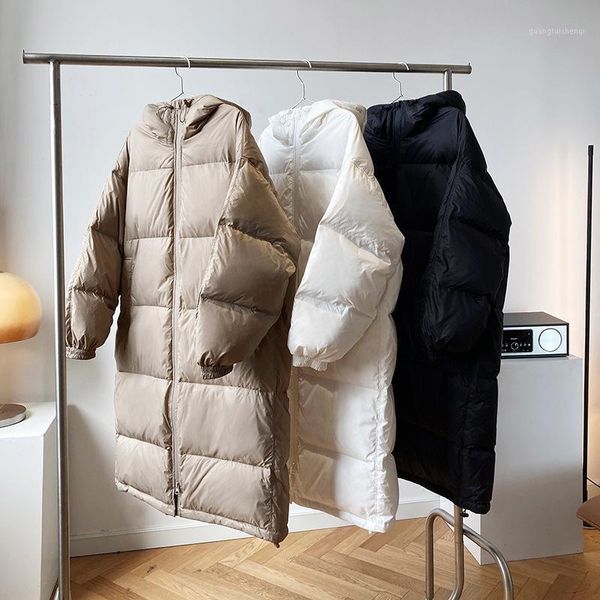 

women's down & parkas long over the knee jacket women 2021 winter thick hooded coat, Black