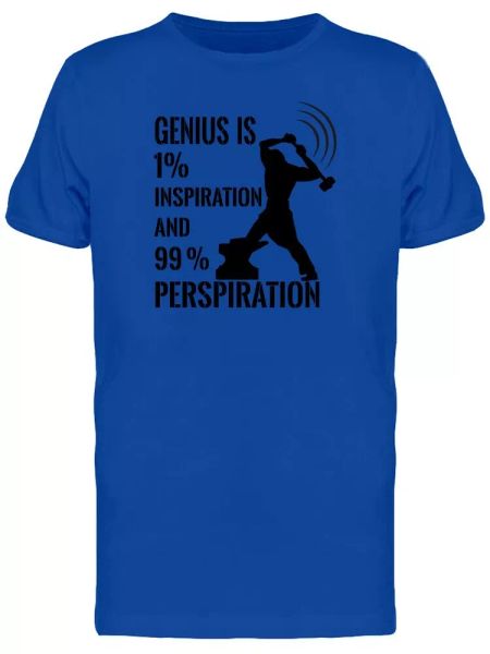 

genius: inspiration perspiration tee men's -image by shutterstock, White;black