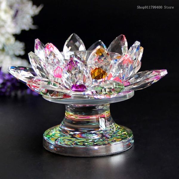 

candle holders crystal glass lotus candlestick wedding butter lamp holder home decore decoration