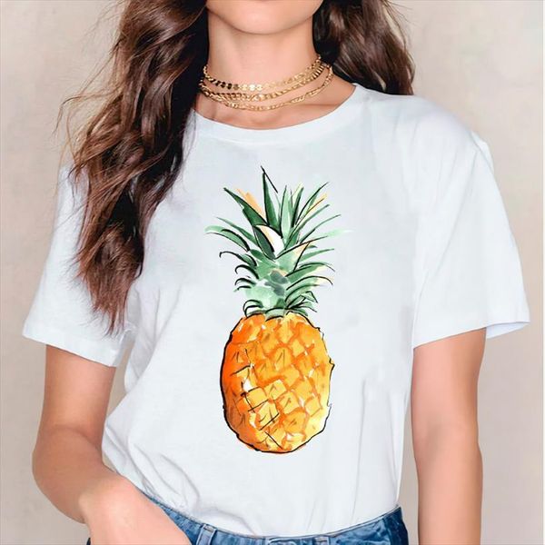 

and women print lady womens men pineapple watercolor beach 90s fashion ladies graphic female tee, White;black