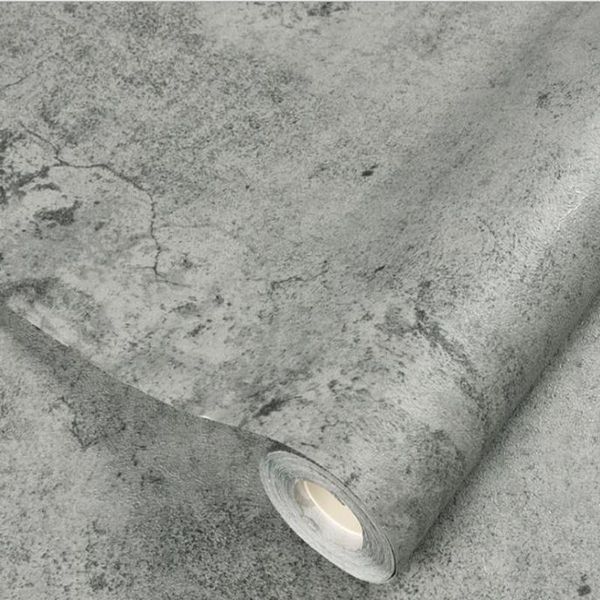 

wallpapers wallpaper self-adhesive cement gray linen pattern waterproof solid color dormitory bedroom wall stickers cabinets furniture