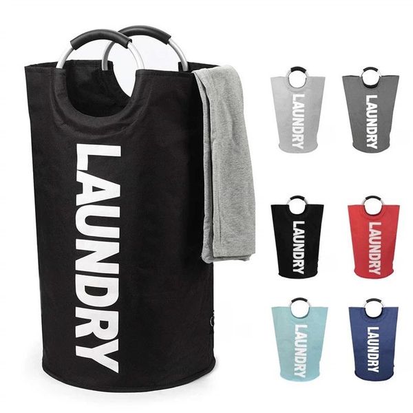 

portable laundry basket foldable oxford cloth waterproof storage bucket dirty clothes washable bag with handle bags