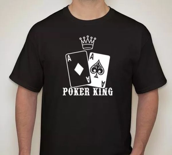 

poker king aa pocket aces t shirt texas hold em gambling gaming, White;black