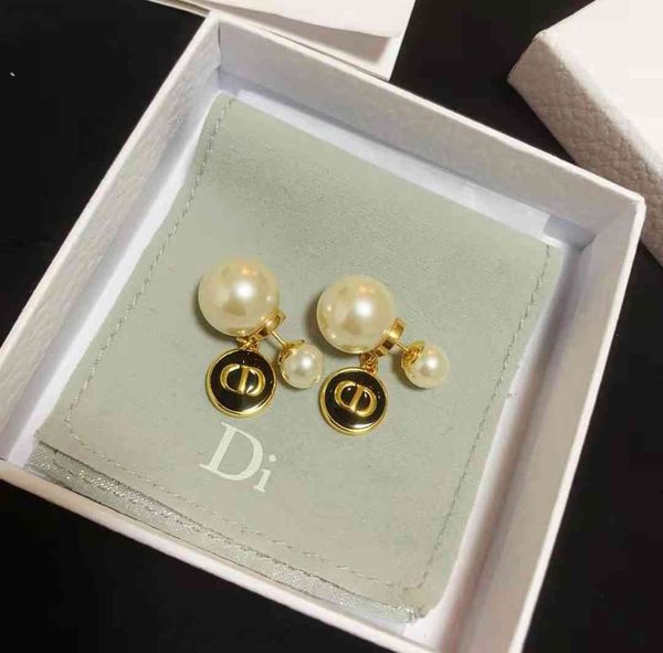 

luxury designer fashion holiday pearl charms for fine style jewelry retro earrings woman personality gifts 2021 trend, Red;brown