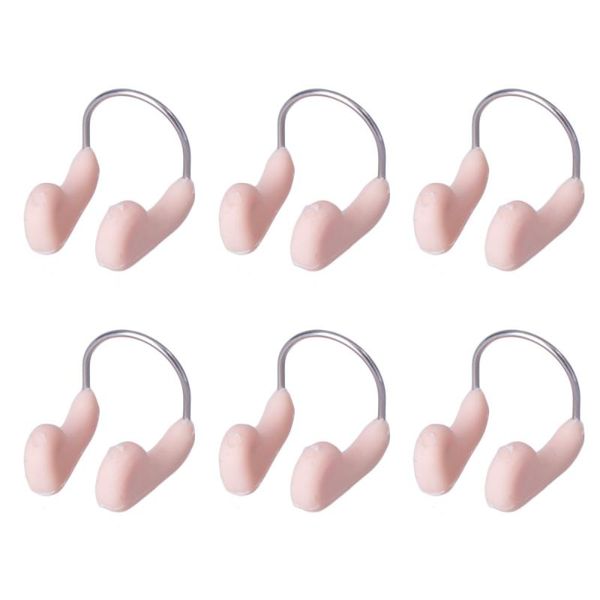 

nose clip 6pcs waterproof swimming anti-choking professional wire underwater protection (fleshcolor)