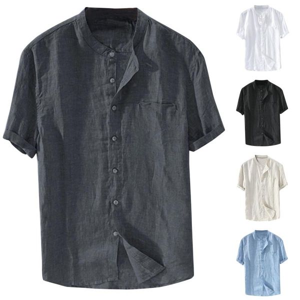 

men's casual shirts men summer man loose short-sleeved 2021 fashion beach quick-drying shirt blouse camisa masculina, White;black