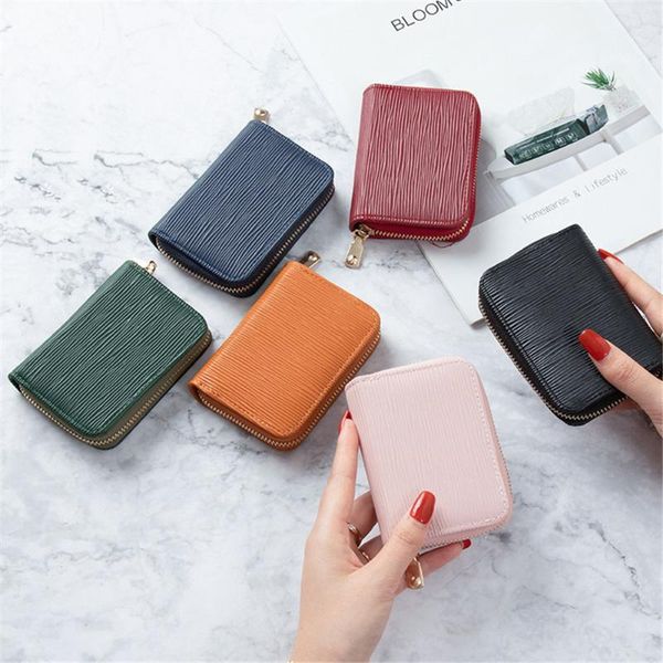 

card holders men business holder pu leather women zipper pocket case coin purse cover wallet, Brown;gray