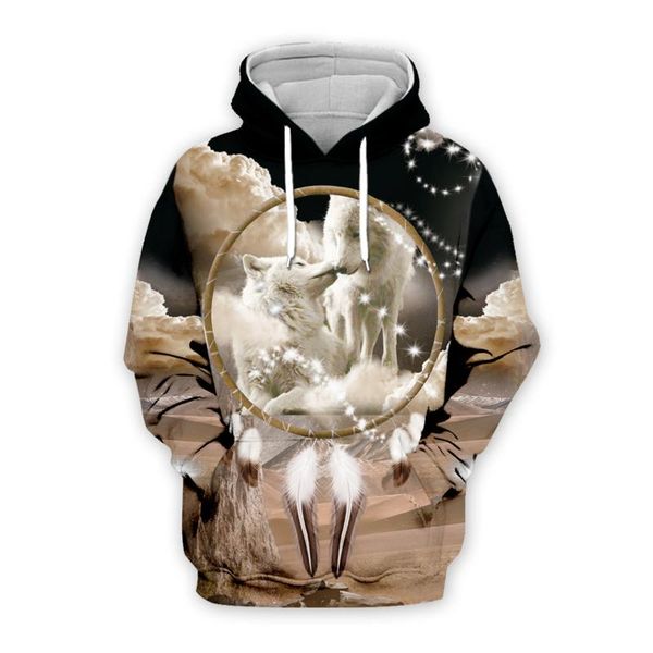 

men's hoodies & sweatshirts native 3d printing men women fashion autumn hooded long sleeve pullover tribal culture style, Black