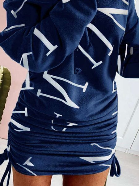 

casual dresses q6130 lettered print sweatshirt drs skirt, Black;gray