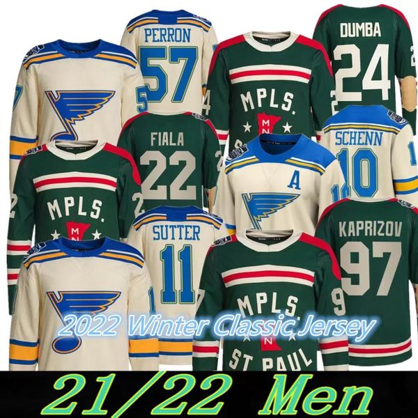 

97 kirill kaprizov 2022 winter classic jersey minnesota wild 22 kevin fiala 24 matt dumba st. louis blues 90 ryan o'reilly 50 binningto, Black;red