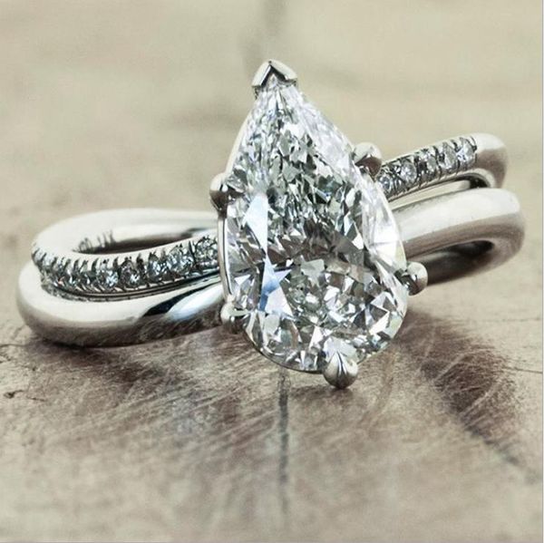 

creative statement bending metal water-drop shape decoration luxury fashion jewelry wedding/engagement rings for women valentine wedding, Slivery;golden