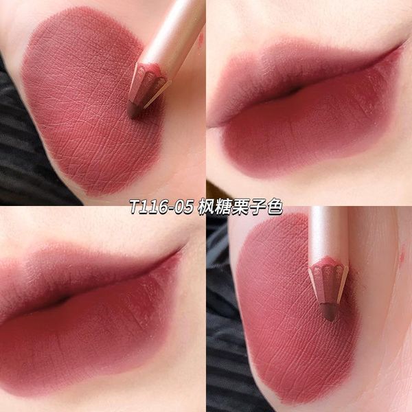 

slim lipstick pencil rose red orange nude lip makeup pens long lasting waterproof velvet matte liner pen ac3561